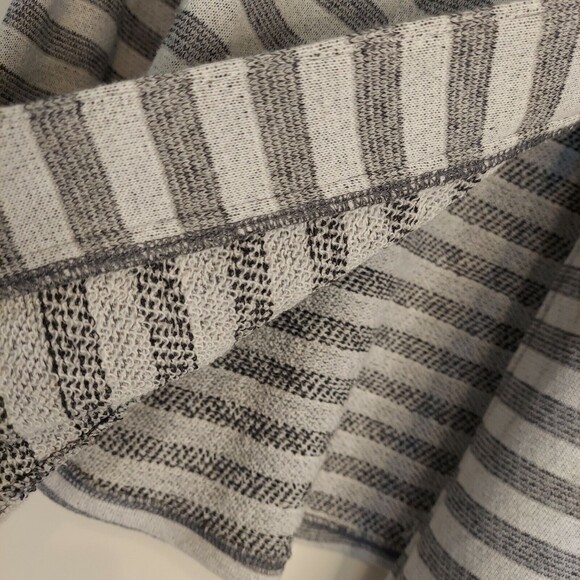 Maurices Sweater Gray Stripe Womens Large Cowl Neck Snap Button Versatile - Picture 7 of 12